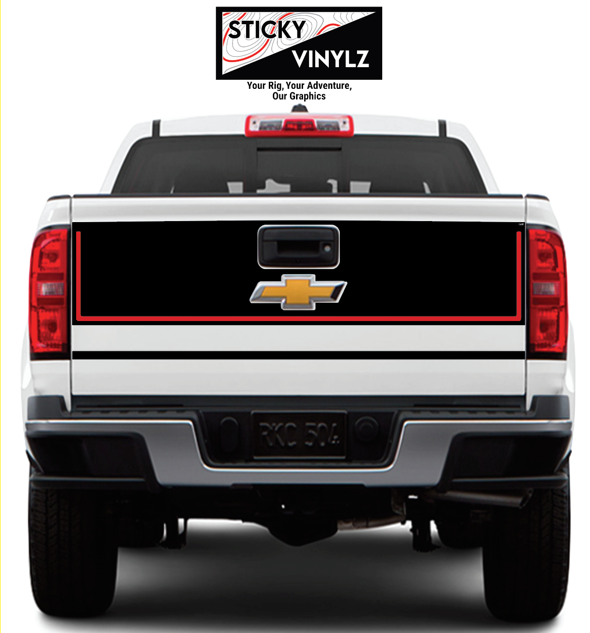 Chevy Colorado 2015-2022 Tailgate Wrap Kit vinyl decal, bright red color option