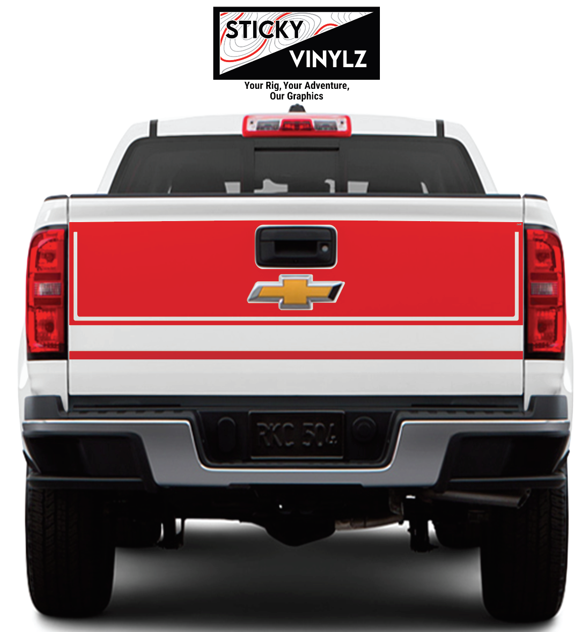 Chevy Colorado 2015-2022 Tailgate Wrap Kit vinyl decal, bright red color option