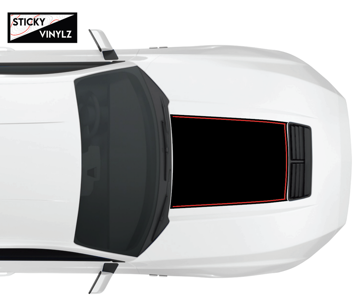 Ford Mustang 2024+ GT Hood Insert w/Color Accent vinyl decal, bright red color option