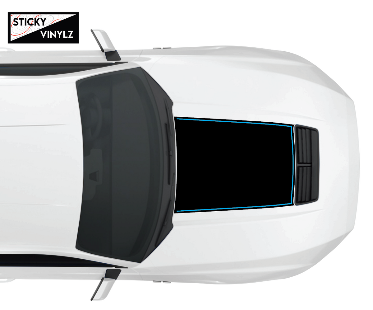 Ford Mustang 2024+ GT Hood Insert w/Color Accent vinyl decal, cyan color option