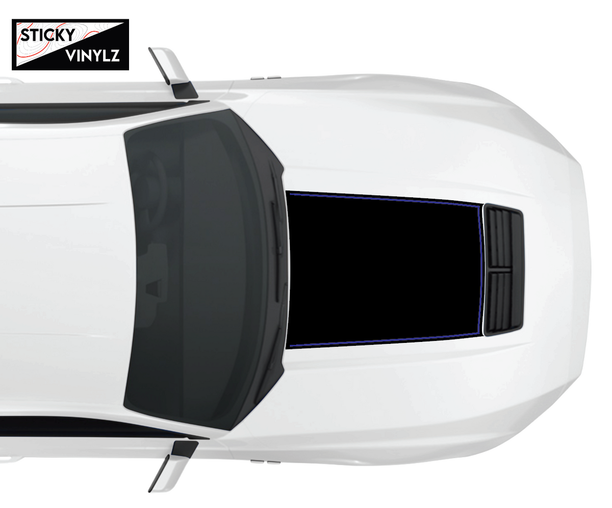 Ford Mustang 2024+ GT Hood Insert w/Color Accent vinyl decal, dark blue color option
