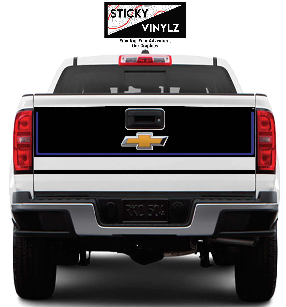 Chevy Colorado 2015-2022 Tailgate Wrap Kit vinyl decal, dark blue color option