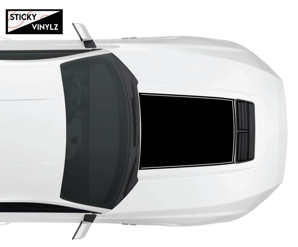 Ford Mustang 2024+ GT Hood Insert w/Color Accent vinyl decal, light gray color option