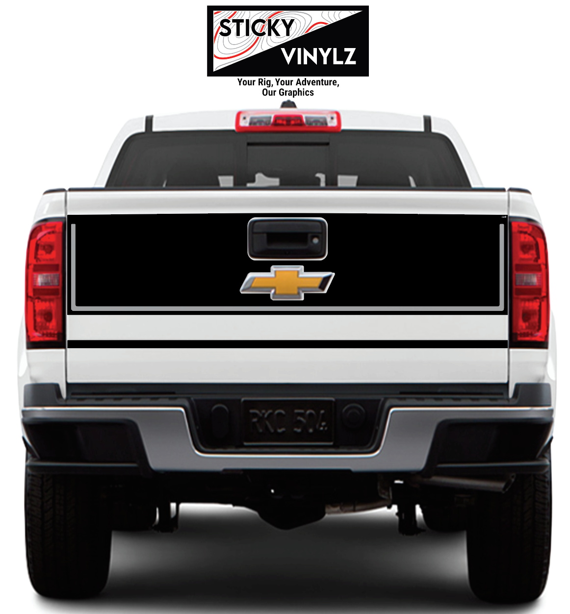 Chevy Colorado 2015-2022 Tailgate Wrap Kit vinyl decal, light gray color option