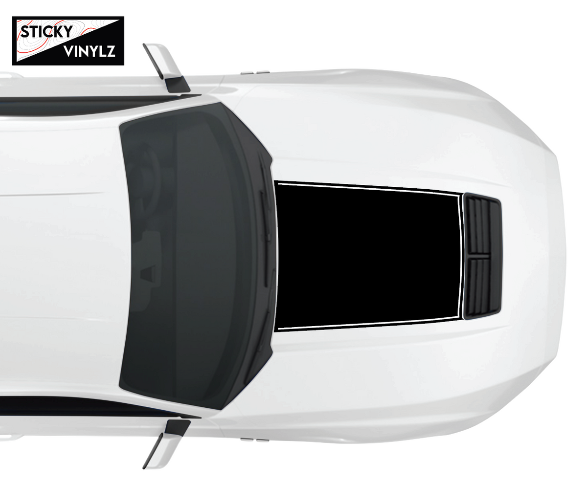 Ford Mustang 2024+ GT Hood Insert w/Color Accent vinyl decal, white color option