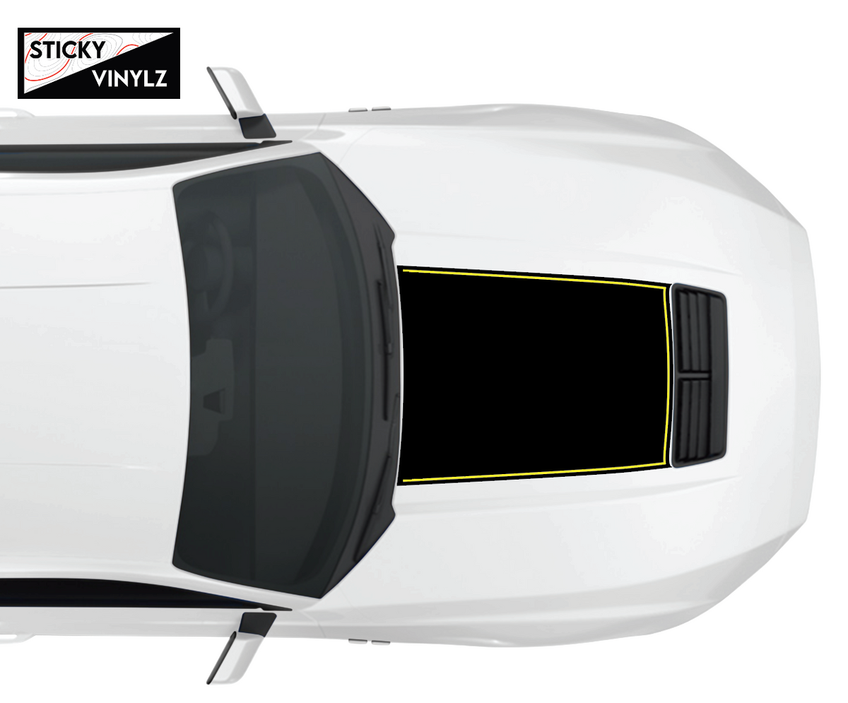 Ford Mustang 2024+ GT Hood Insert w/Color Accent vinyl decal, yellow color option