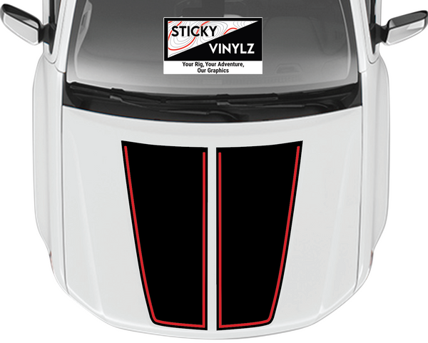 Chevy Colorado 2015-2022 Hood Top Split Insert vinyl decal, bright red color option