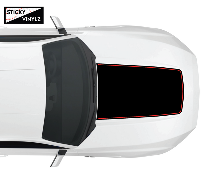 Ford Mustang 2024+ Non-GT Hood Insert w/Color Accent vinyl decal, bright red color option