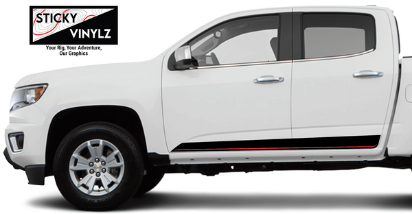 Chevy Colorado 2015-2022 Rampart Rockers vinyl decal, bright red color option