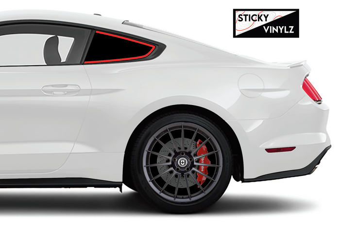 Ford Mustang 2015-2023 Rear Static Window vinyl decal, bright red color option