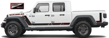 Jeep Gladiator Scrambler side graphic vinyl kit, Big Bend National Park topographic map