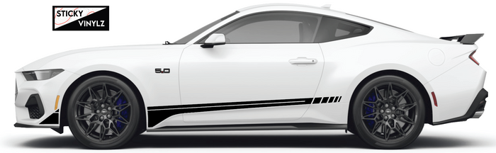 Ford Mustang 2024+ Raceway Bottom Rockers vinyl decal, black color option