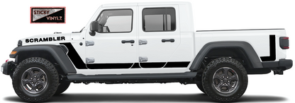 Jeep Gladiator Scrambler side graphic vinyl kit, black color option