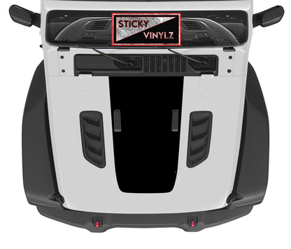 Jeep Wrangler JL & Gladiator JT Rubicon hood top insert topo map decal, black color option