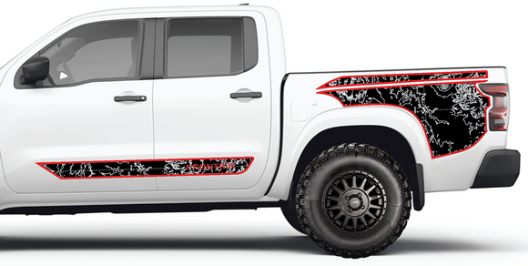 Nissan Frontier BUNDLED Textured Topographic Bed Side Kit, Top and Bottom, and Cab Sides