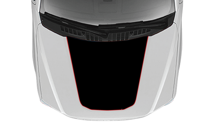 Ford F-250 hood top insert vinyl decal, bright red color option