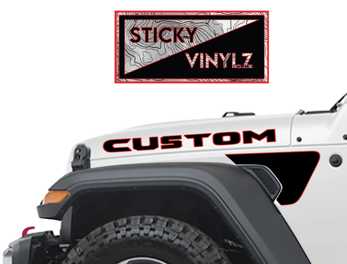 Jeep Wrangler JL & Gladiator JT Sport/Overland/Willys side fender decal, bright red color option