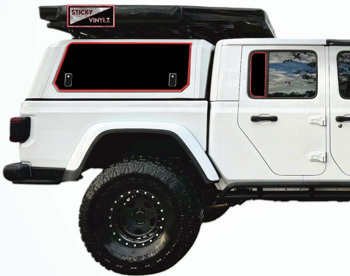 Jeep Gladiator rear static window insert decal, bright red color option