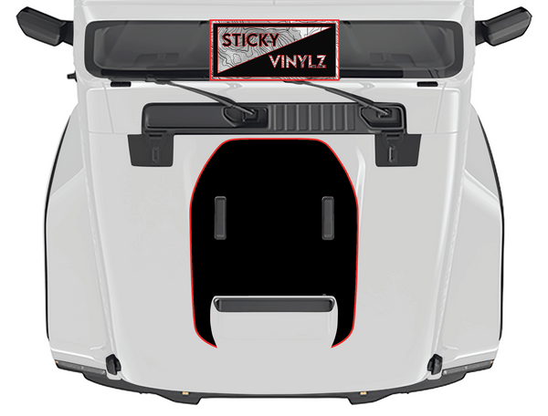 Jeep Wrangler & Gladiator Mojave/392 hood top insert decal, bright red color option