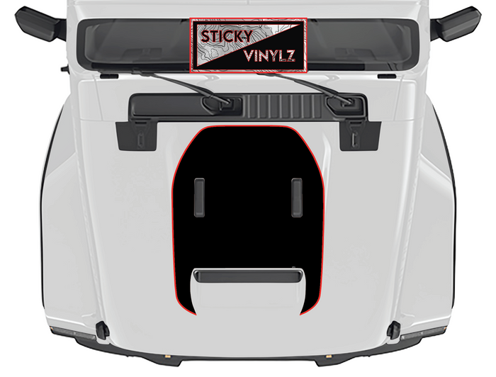 Jeep Wrangler & Gladiator Mojave/392 hood top insert decal, bright red color option