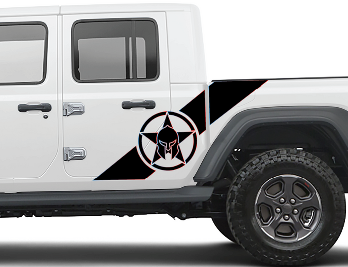 Jeep Gladiator Slash cab side vinyl decal kit, custom color option