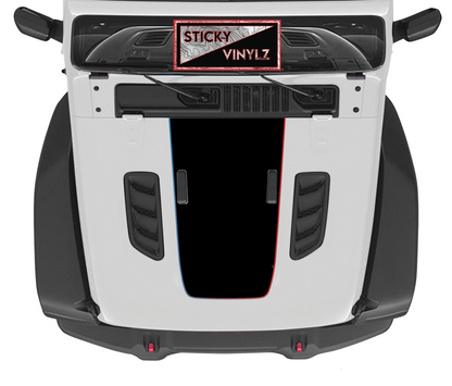 Jeep Wrangler JL & Gladiator JT Rubicon hood top insert topo map decal, custom color option