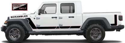Jeep Gladiator Scrambler side graphic vinyl kit, custom color option