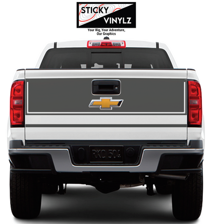 Chevy Colorado 2015-2022 Tailgate Wrap Kit vinyl decal, dark gray color option