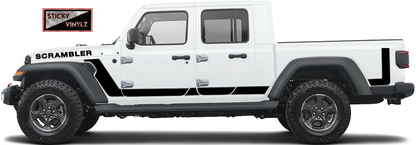 Jeep Gladiator Scrambler side graphic vinyl kit, dark gray color option