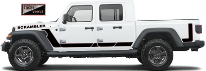 Jeep Gladiator Scrambler side graphic vinyl kit, dark red color option