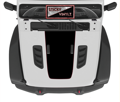 Jeep Wrangler JL & Gladiator JT Rubicon hood top insert topo map decal, dark red color option