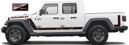 Jeep Gladiator Scrambler side graphic vinyl kit, Death Valley topographic map