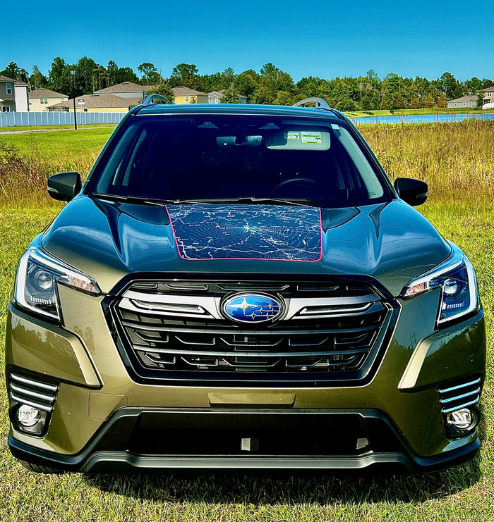Subaru Forester 2019-2024 hood top insert vinyl decal by Sticky Vinylz