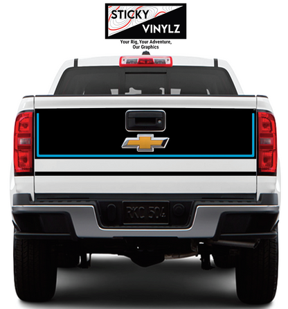 Chevy Colorado 2015-2022 Tailgate Wrap Kit vinyl decal, light blue color option