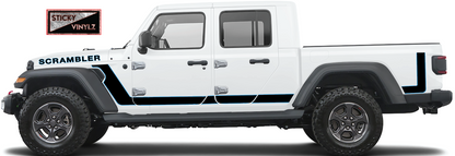 Jeep Gladiator Scrambler side graphic vinyl kit, light blue color option