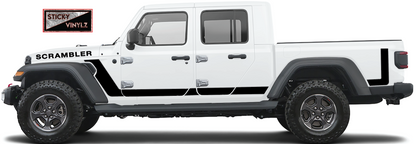 Jeep Gladiator Scrambler side graphic vinyl kit, light gray color option