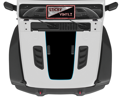Jeep Wrangler JL & Gladiator JT Rubicon hood top insert topo map decal, light blue color option