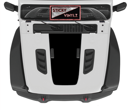 Jeep Wrangler JL & Gladiator JT Rubicon hood top insert topo map decal, light gray color option