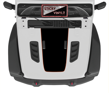 Jeep Wrangler JL & Gladiator JT Rubicon hood top insert topo map decal, Mojave orange color option