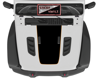 Jeep Wrangler JL & Gladiator JT Rubicon hood top insert topo map decal, orange color option