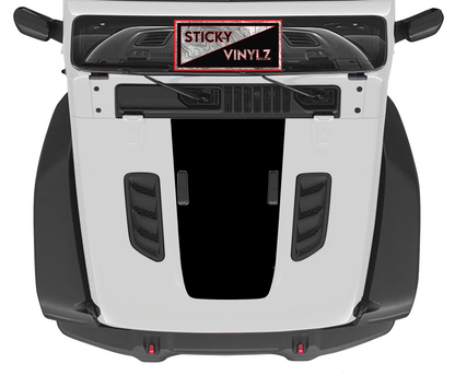Jeep Wrangler JL & Gladiator JT Rubicon hood top insert topo map decal, white color option