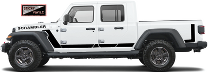 Jeep Gladiator Scrambler side graphic vinyl kit, white color option