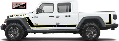 Jeep Gladiator Scrambler side graphic vinyl kit, yellow color option