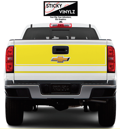 Chevy Colorado 2015-2022 Tailgate Wrap Kit vinyl decal, yellow color option