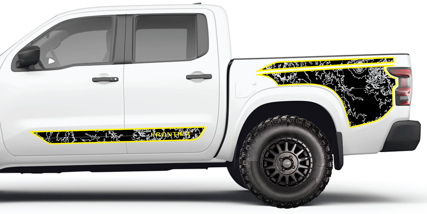 Nissan Frontier BUNDLED Textured Topographic Bed Side Kit, Top and Bottom, and Cab Sides